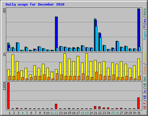 Daily usage for December 2010