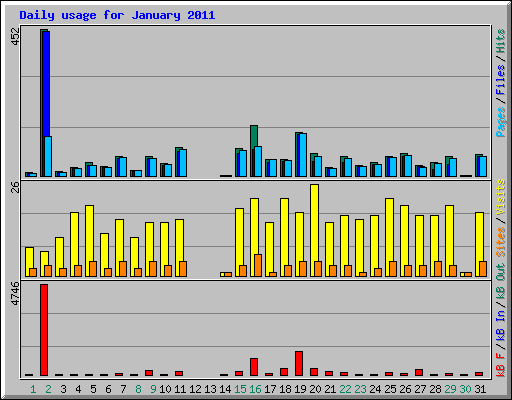 Daily usage for January 2011