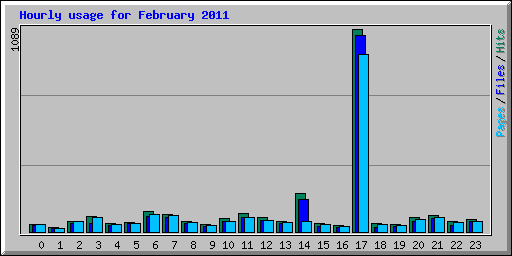 Hourly usage for February 2011