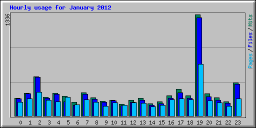 Hourly usage for January 2012