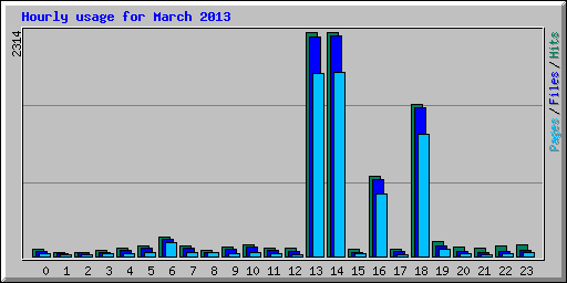 Hourly usage for March 2013