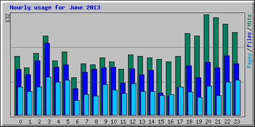 Hourly usage for June 2013